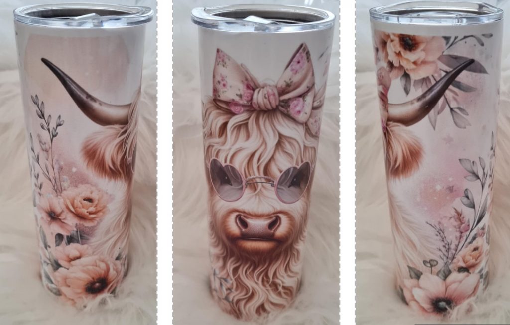 Highland Cow with Glasses 20oz Stainless Steel Tumbler
